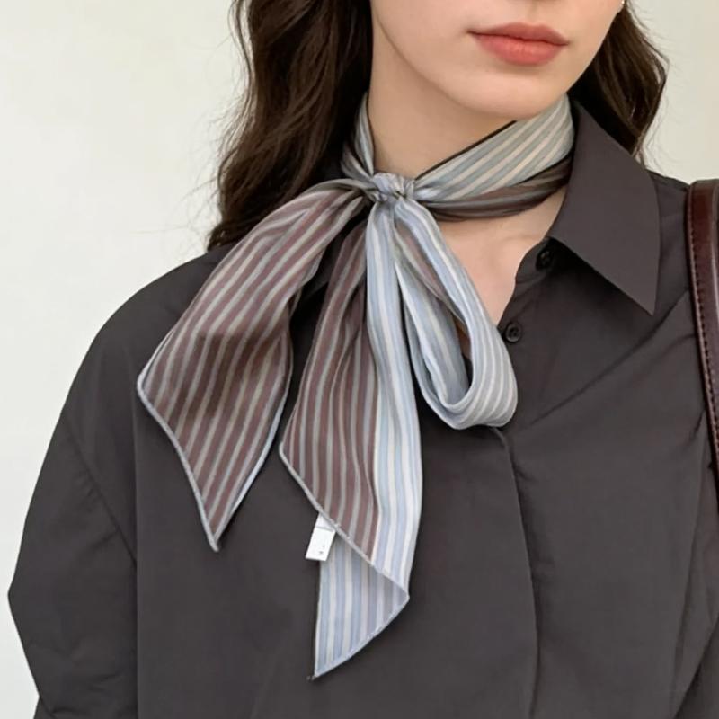 Women Vintage Striped Silk Scarf Elegant Double Sided Print Neck Scarf Lightweight Breathable Hair Bandana For Daily Office Wear
Women Vintage Striped Silk Scarf Elegant Double Sided Print Neck Scarf Lightweight Breathable Hair Bandana For Daily Office Wear
