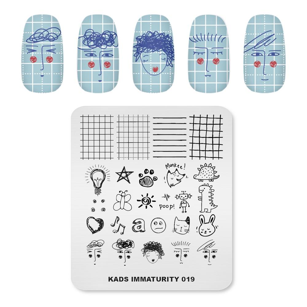 KADS пластины для штамповки ногтей незрелость 019 мультяшная животная линия лица узор пластина шаблон штамп инструмент для маникюра
KADS пластины для штамповки ногтей незрелость 019 мультяшная животная линия лица узор пластина шаблон штамп инструмент для маникюра