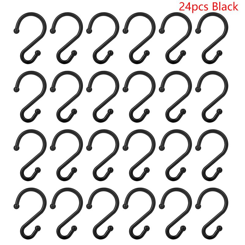 12/24 шт. Металлические крючки для занавесок для душа Устойчивые к ржавчине S-образные крючки Вешалки для SH 
12/24 шт. Металлические крючки для занавесок для душа Устойчивые к ржавчине S-образные крючки Вешалки для SH