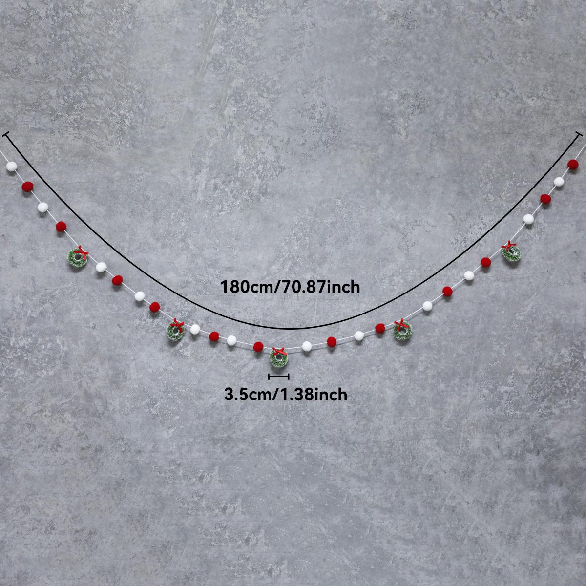 Christmas Pom Pom Garland with Green Wreath Ornaments, Red & White Felt Ball String, Festive Hanging Decor for Xmas Tree & Home
Christmas Pom Pom Garland with Green Wreath Ornaments, Red & White Felt Ball String, Festive Hanging Decor for Xmas Tree & Home