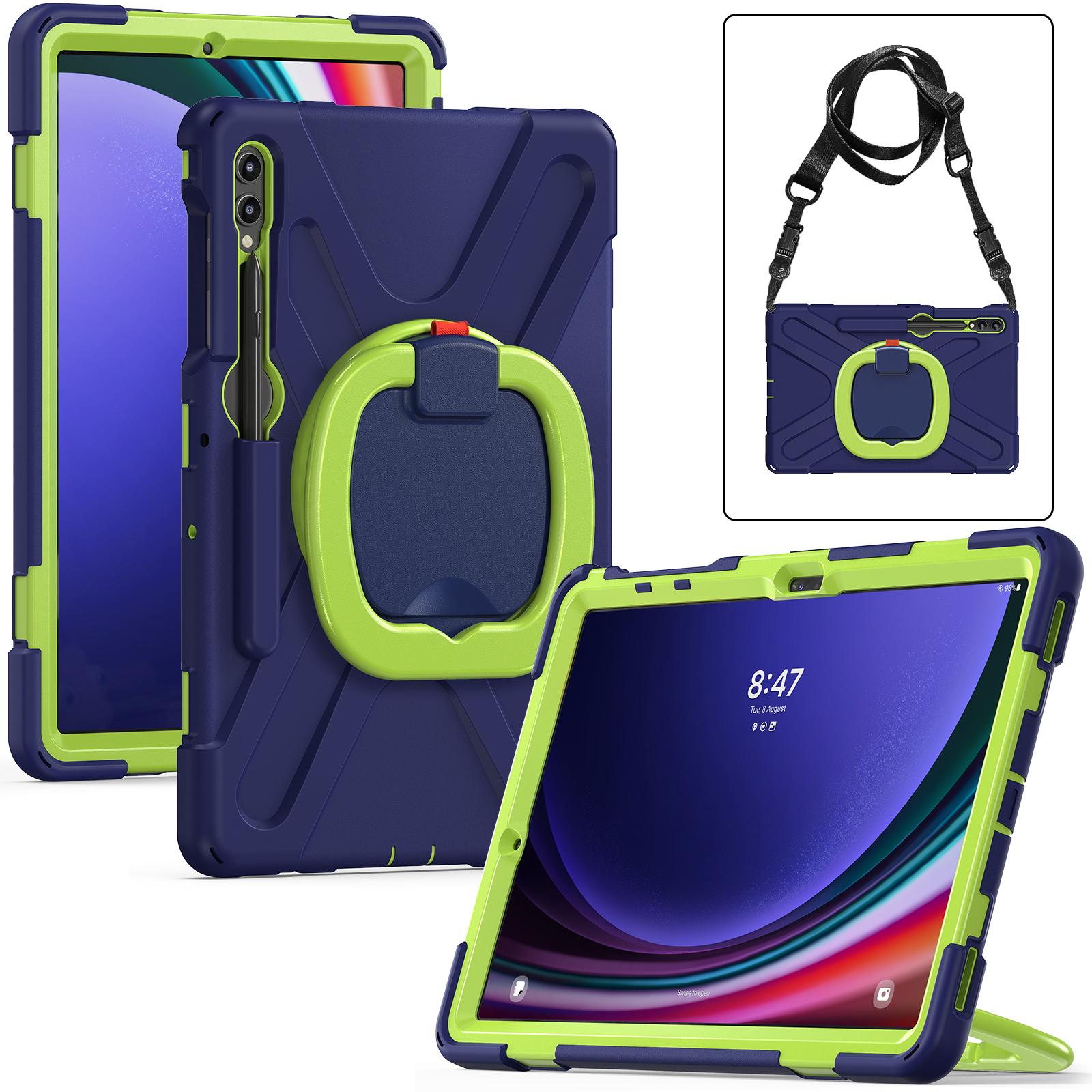 For Samsung Samsung Galaxy Tab S10+ X826/S9 FE+/S9+/S8+/S7+ Kickstand Tablet Case Shockproof PC+Silicone Cover,Shoulder Strap Blue/Yellowgreen
For Samsung Samsung Galaxy Tab S10+ X826/S9 FE+/S9+/S8+/S7+ Kickstand Tablet Case Shockproof PC+Silicone Cover,Shoulder Strap Blue/Yellowgreen