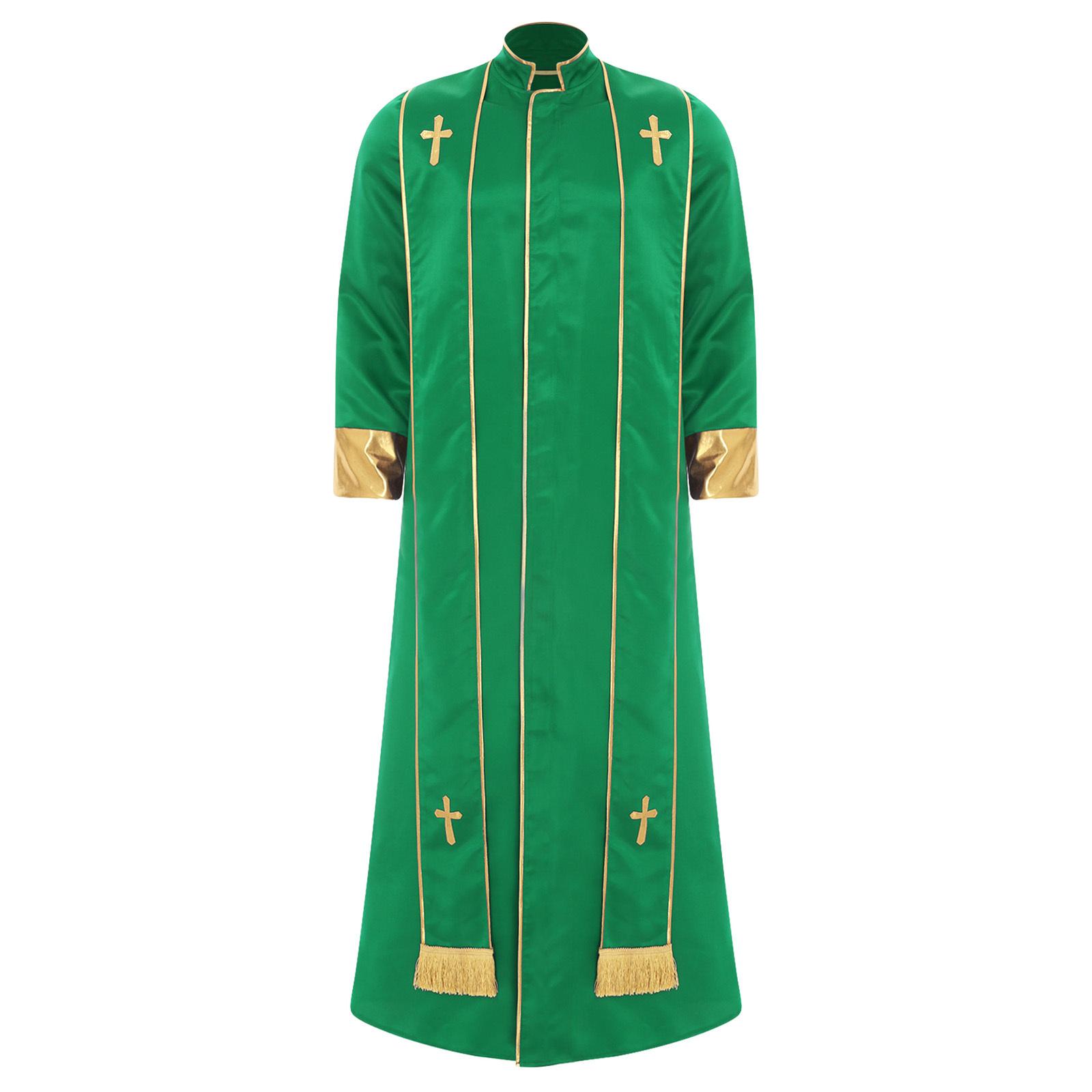 Чоловічий костюм священика роба зі стійким коміром довгий рукав блискавка спереду золотий хрест ряса ризи католицький Хелловін косплей S зелений
Чоловічий костюм священика роба зі стійким коміром довгий рукав блискавка спереду золотий хрест ряса ризи католицький Хелловін косплей S зелений