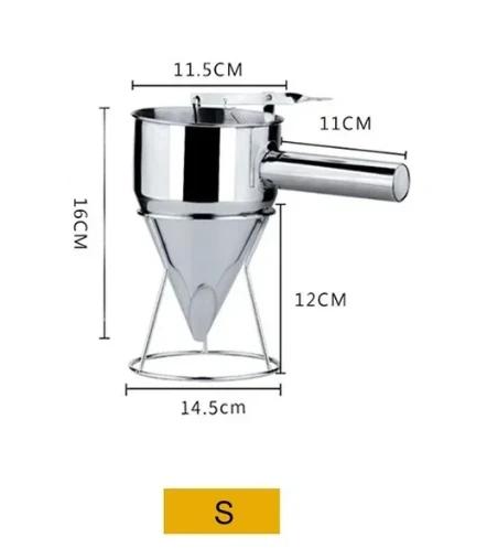 Stainless Steel Takoyaki Batter Funnel with Stand 600ml/1200ml Removable Dispenser for Cupcakes Pancakes Baking Tools
Stainless Steel Takoyaki Batter Funnel with Stand 600ml/1200ml Removable Dispenser for Cupcakes Pancakes Baking Tools