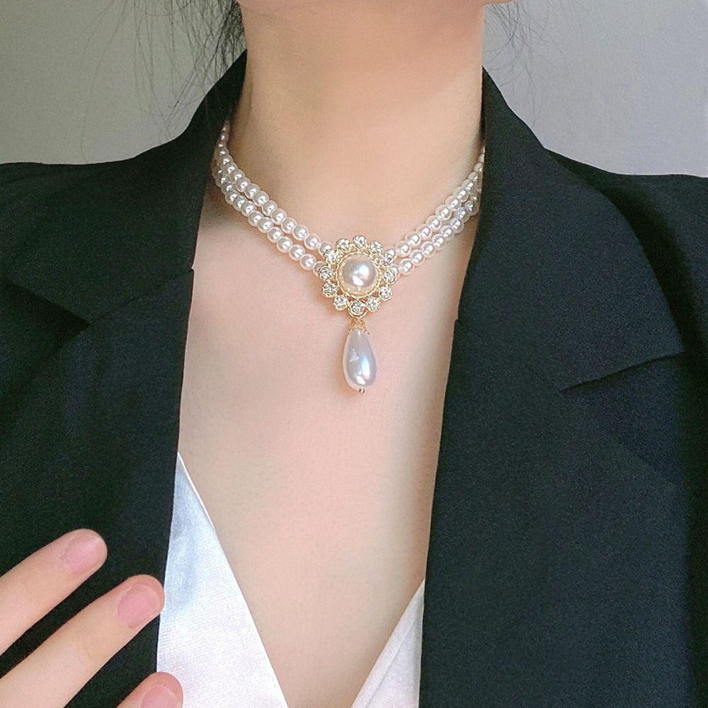 Layer Exquisite Rhinestone French Style Necklace Fashion Jewelry Women Vintage Necklace Girl Choker B
Layer Exquisite Rhinestone French Style Necklace Fashion Jewelry Women Vintage Necklace Girl Choker B