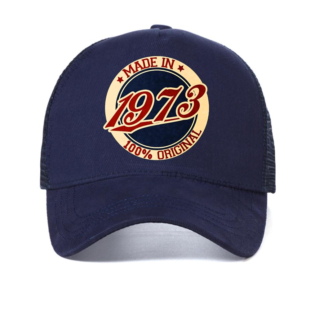 Made in 1973 baseball cap summer men women adjustable mesh sun hat fashion Breathable Snapback hats casual cool trucker hat Adjustable темно-синього кольору
Made in 1973 baseball cap summer men women adjustable mesh sun hat fashion Breathable Snapback hats casual cool trucker hat Adjustable темно-синього кольору