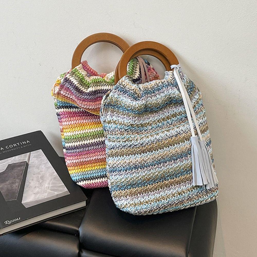 Hollow Out Woven Crochet Bag with Tassel Underarm Bag Casual Summer Bucket Bag Travel чорний
Hollow Out Woven Crochet Bag with Tassel Underarm Bag Casual Summer Bucket Bag Travel чорний