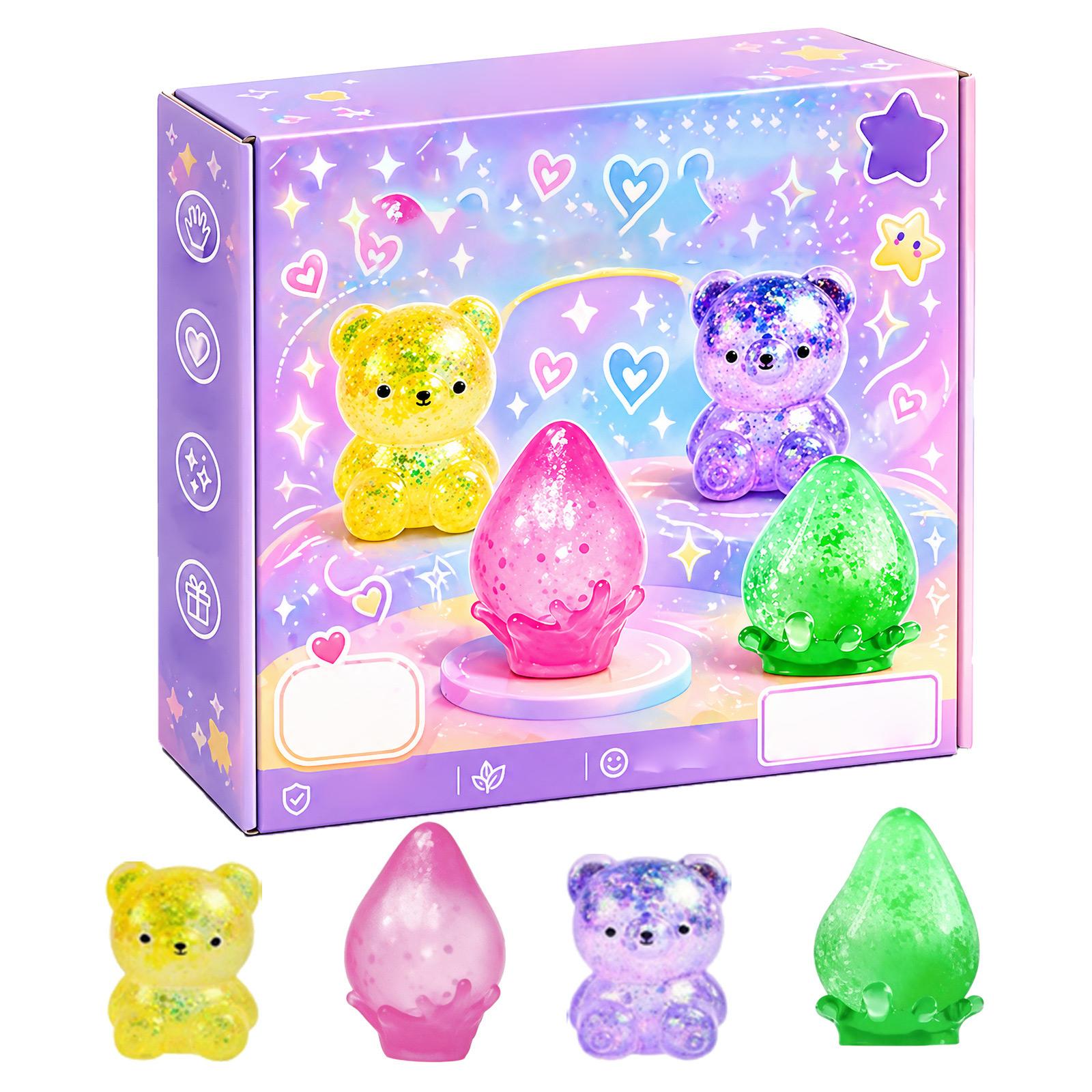 Squishy Slow Rising Stress Relief Toy Set Pack of Four Durable Soft Squeeze Toys for Anxiety and Sensory Play with Glitter Filled Design
Squishy Slow Rising Stress Relief Toy Set Pack of Four Durable Soft Squeeze Toys for Anxiety and Sensory Play with Glitter Filled Design