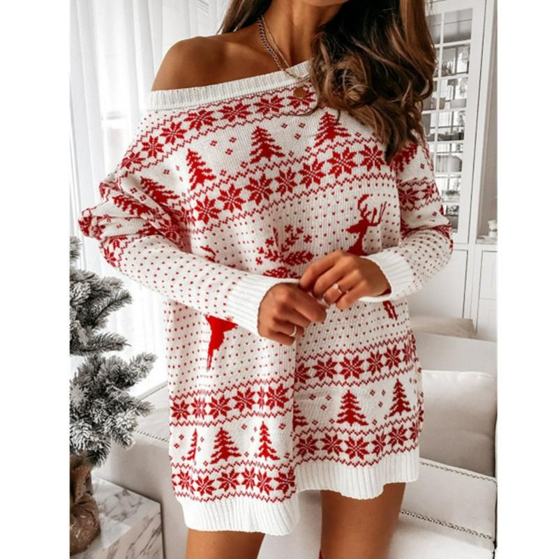 Autumn and Winter Knitted Sweater Women Ladies Christmas Jacquard Loose Knitted Long-sleeved Dress XS білий
Autumn and Winter Knitted Sweater Women Ladies Christmas Jacquard Loose Knitted Long-sleeved Dress XS білий