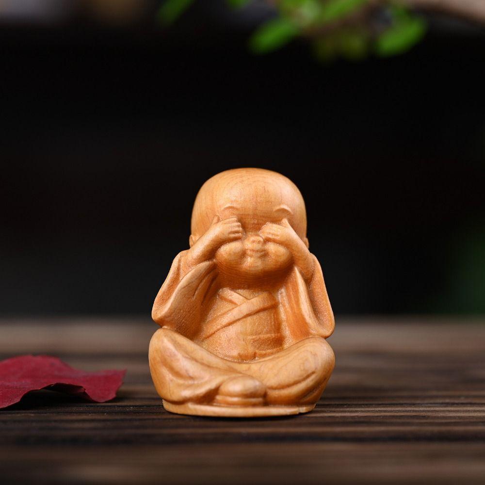 Carved Monks Statue Decorative Wood Carved Ornaments Antique Little Monks Sculptures Desktop Style 1
Carved Monks Statue Decorative Wood Carved Ornaments Antique Little Monks Sculptures Desktop Style 1