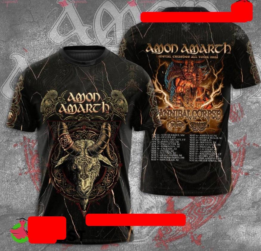 Amon Amarth Metal Crushes All Tour 2024 With Cannibal Corpse T-shirt HOT Unisex T-Shirt XXXXL
Amon Amarth Metal Crushes All Tour 2024 With Cannibal Corpse T-shirt HOT Unisex T-Shirt XXXXL