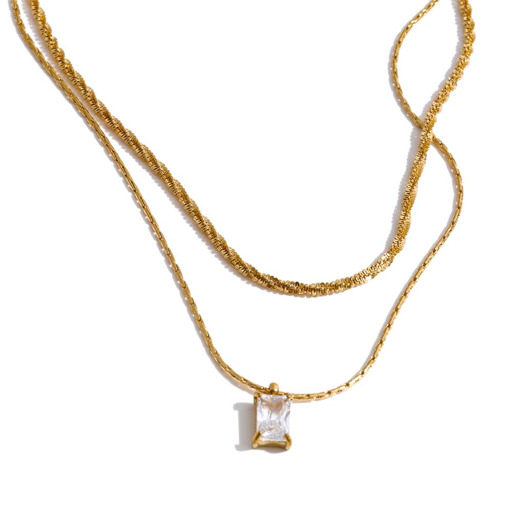 Yhpup High Quality Stainless Steel Double-Layer Chain Zirconia Drop Necklace for Women 2026 Popular Daily Attractive Jewelry
Yhpup High Quality Stainless Steel Double-Layer Chain Zirconia Drop Necklace for Women 2026 Popular Daily Attractive Jewelry