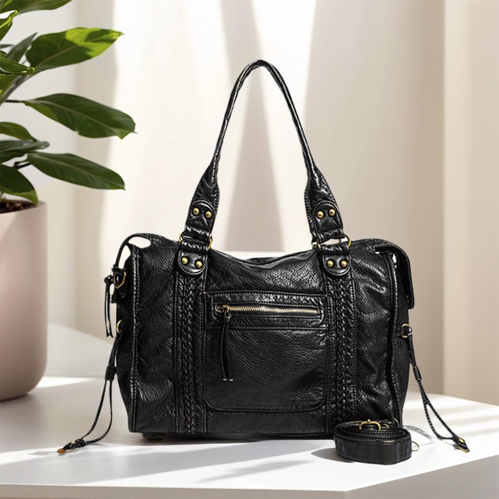 Leather Retro Shoulder Bag for Women with Pockets Shoulder Handbag Top Handle Bag Shopper Bag for Daily Use чорний
Leather Retro Shoulder Bag for Women with Pockets Shoulder Handbag Top Handle Bag Shopper Bag for Daily Use чорний