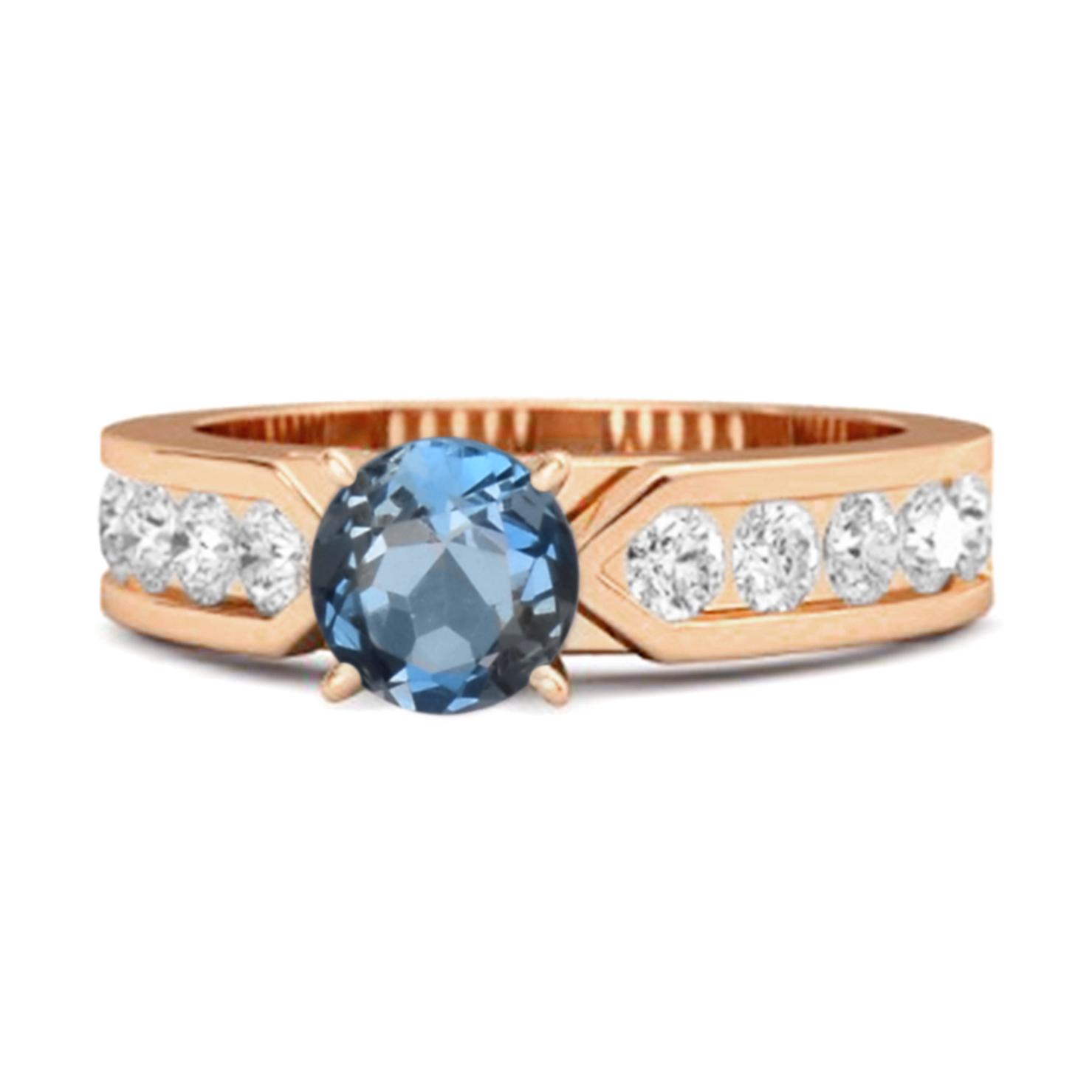 London Blue Topaz Round Solitaire Statement Ring - 925 Sterling Silver Rose Gold Vermeil 7.5 Яскраво-рожевий
London Blue Topaz Round Solitaire Statement Ring - 925 Sterling Silver Rose Gold Vermeil 7.5 Яскраво-рожевий