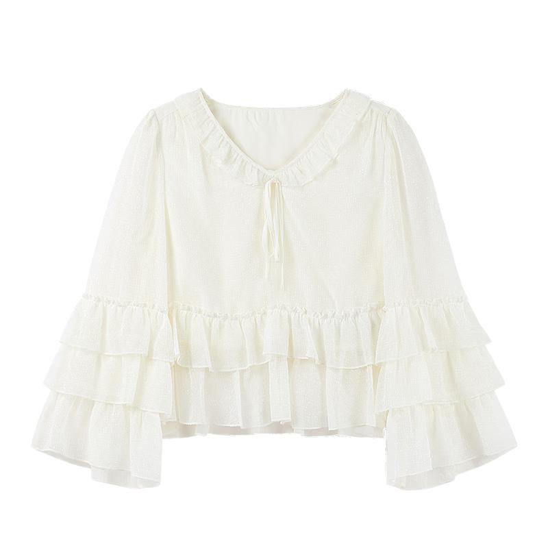 Qiusyiren Women s V-Neck Ruffle Long Sleeve Bow-Knot Blouse L
Qiusyiren Women s V-Neck Ruffle Long Sleeve Bow-Knot Blouse L