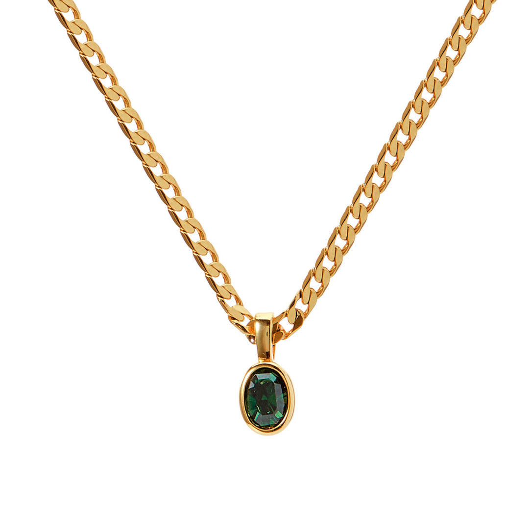 Dainty Stainless Steel Oval Multi-color Natural Stone Pendant Necklace for Women 18k Gold Plated Cuban Chain Necklaces Zircon
Dainty Stainless Steel Oval Multi-color Natural Stone Pendant Necklace for Women 18k Gold Plated Cuban Chain Necklaces Zircon