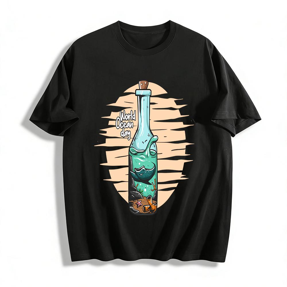 World Ocean Day Themed Ocean In A Bottle Graphic Casual T-Shirt Pure cotton T-shirt 6XL
World Ocean Day Themed Ocean In A Bottle Graphic Casual T-Shirt Pure cotton T-shirt 6XL