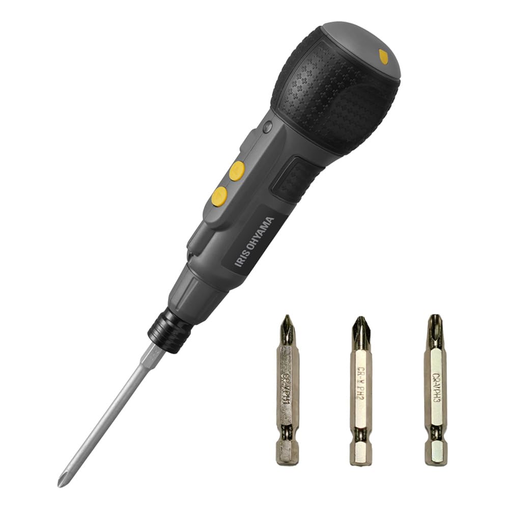 Iris Ohyama Ball Grip Driver Gray Electric Screwdriver Pen Type Small with Charging Cable Manual Bit Set with Charging Cable Lightweight Furniture
Iris Ohyama Ball Grip Driver Gray Electric Screwdriver Pen Type Small with Charging Cable Manual Bit Set with Charging Cable Lightweight Furniture