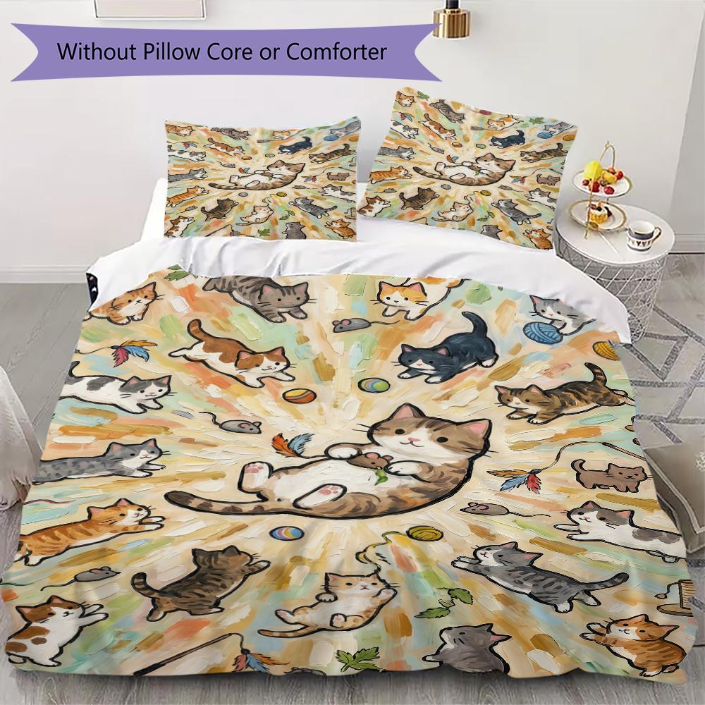 Cute kitten Pattern Bedding uilt Set uilt Cover Pillowcase Home Decoration Birthday Gift (1 * duvet cover + 43 * pillowcase without core) 135x200cm
Cute kitten Pattern Bedding uilt Set uilt Cover Pillowcase Home Decoration Birthday Gift (1 * duvet cover + 43 * pillowcase without core) 135x200cm