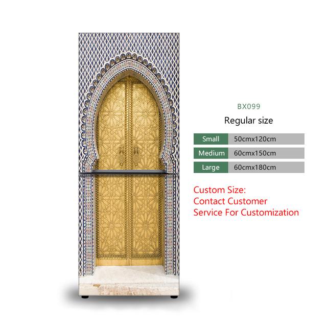 28 стилей на выбор, мусульманский стиль, наклейка на холодильник, самоклеящаяся водонепроницаемая двойная дверь, морозильная камера, декор для шкафа, художественная фреска 50cmX120cm