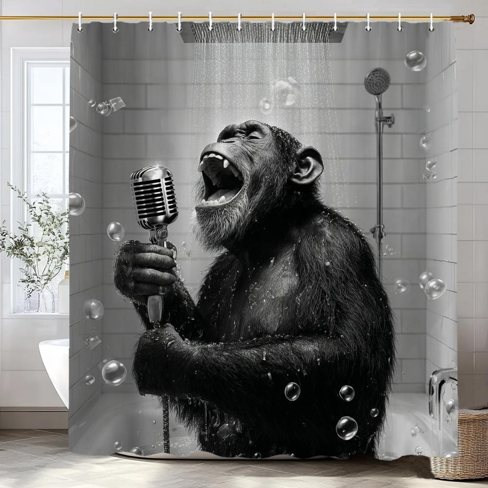 Funny Monkey Black and White Fun Animals in Bathtub Shower Curtain, Bathroom Decorative Shower Curtain,with Hooks 90x180cm-35x70in
Funny Monkey Black and White Fun Animals in Bathtub Shower Curtain, Bathroom Decorative Shower Curtain,with Hooks 90x180cm-35x70in