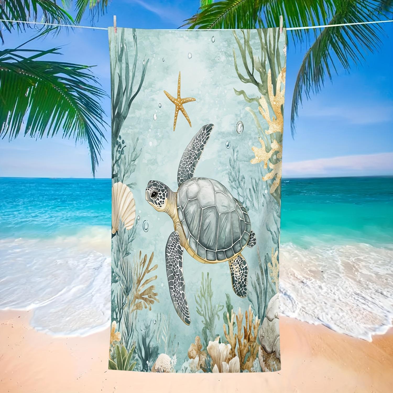 Vintage Sea Turtle Microfiber Beach Towel Extra Large Soft Comfortable Knit Fabric Towel with Fantasy Marine Pattern Quick-Dry W40*H60(CM)
Vintage Sea Turtle Microfiber Beach Towel Extra Large Soft Comfortable Knit Fabric Towel with Fantasy Marine Pattern Quick-Dry W40*H60(CM)