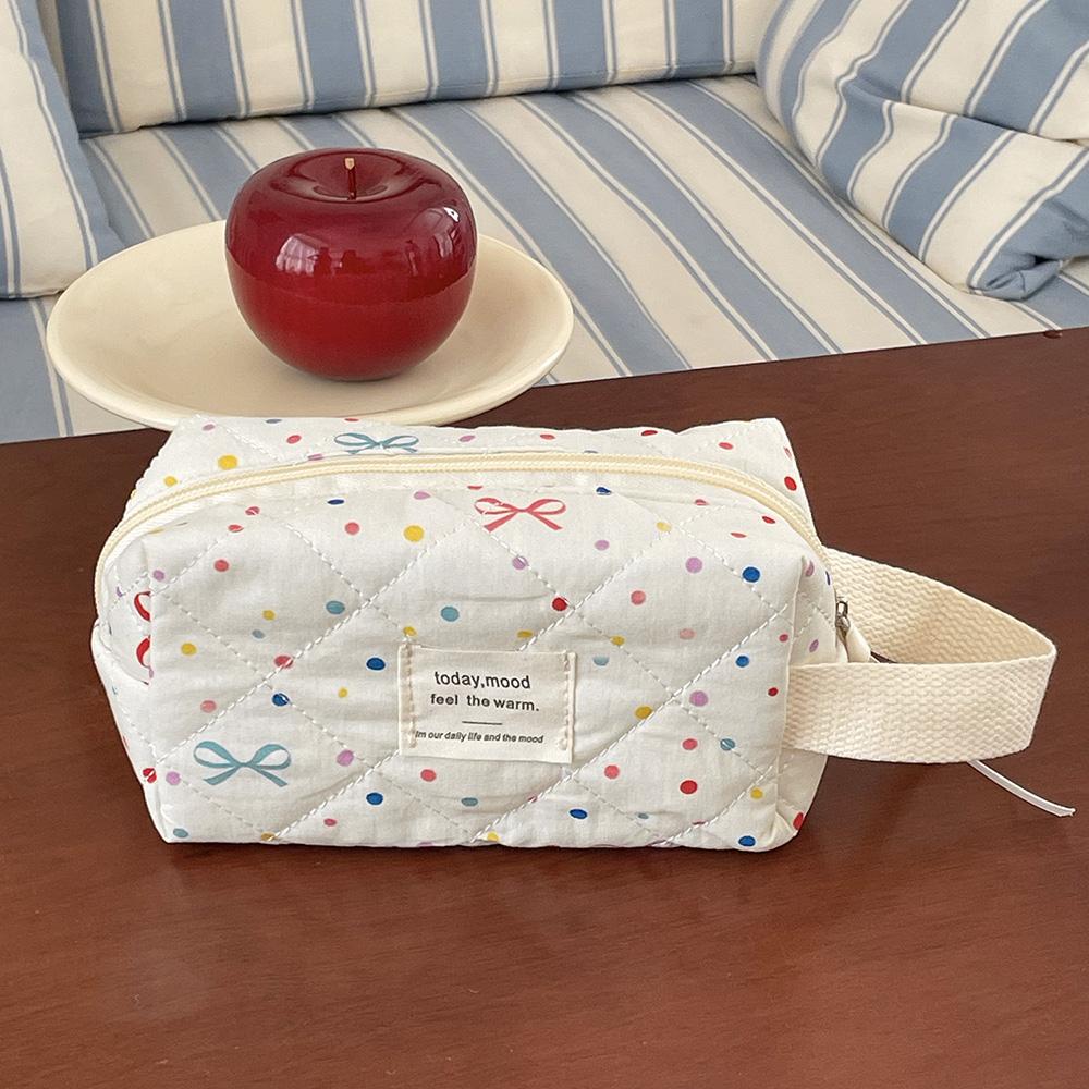 Point Bowknot Fashion Women Quilting Clutch Bag Tote Portable Makeup Cosmetic Storage Handbag Cute Girls Cotton Zipper Bag
Point Bowknot Fashion Women Quilting Clutch Bag Tote Portable Makeup Cosmetic Storage Handbag Cute Girls Cotton Zipper Bag