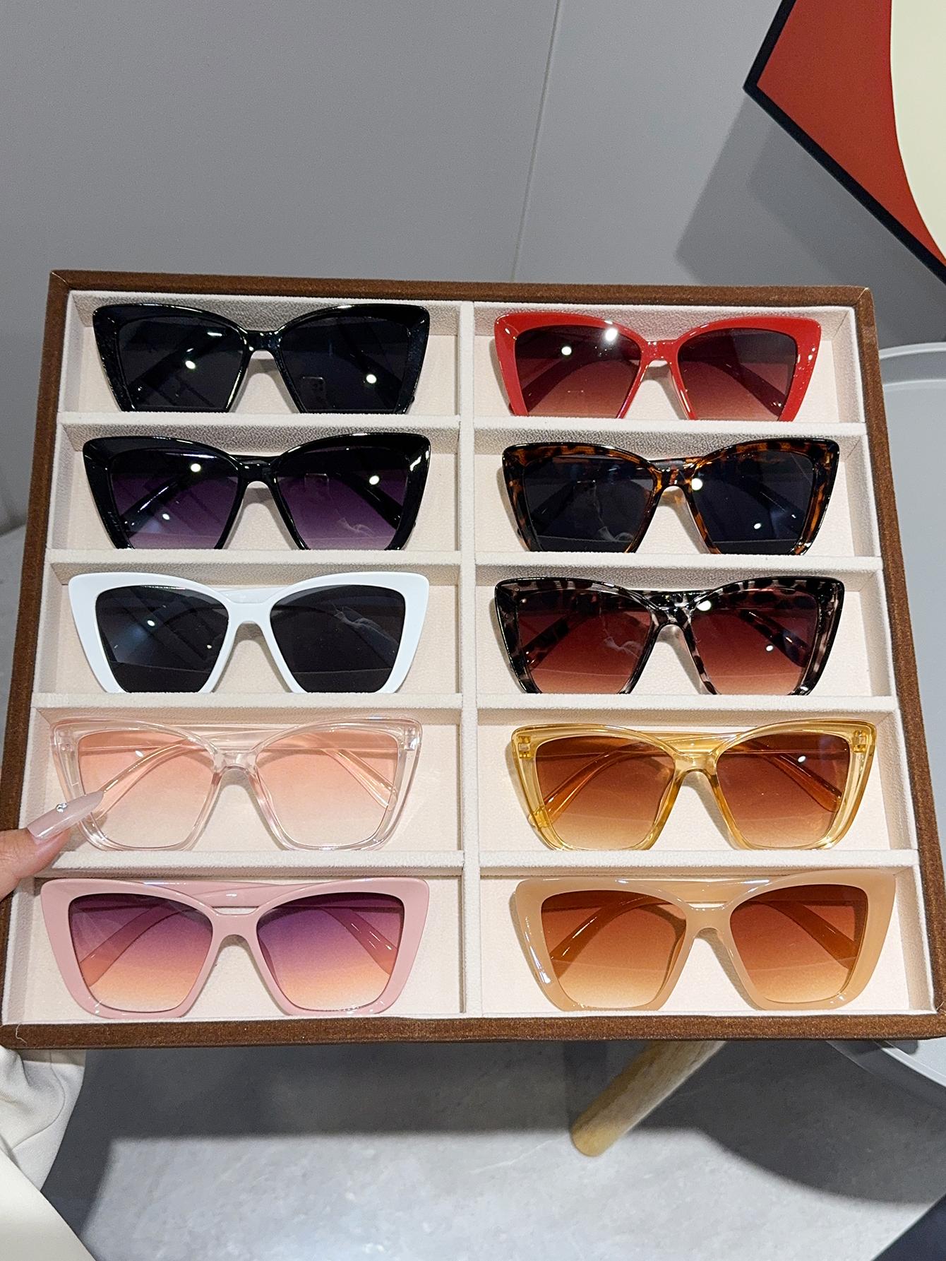 10Pcs Fashionable Retro Multi-Color Cat-Eye Frame Women s Sunglasses Set, Uv Protection, Suitable for Commuting/Vacation
10Pcs Fashionable Retro Multi-Color Cat-Eye Frame Women s Sunglasses Set, Uv Protection, Suitable for Commuting/Vacation