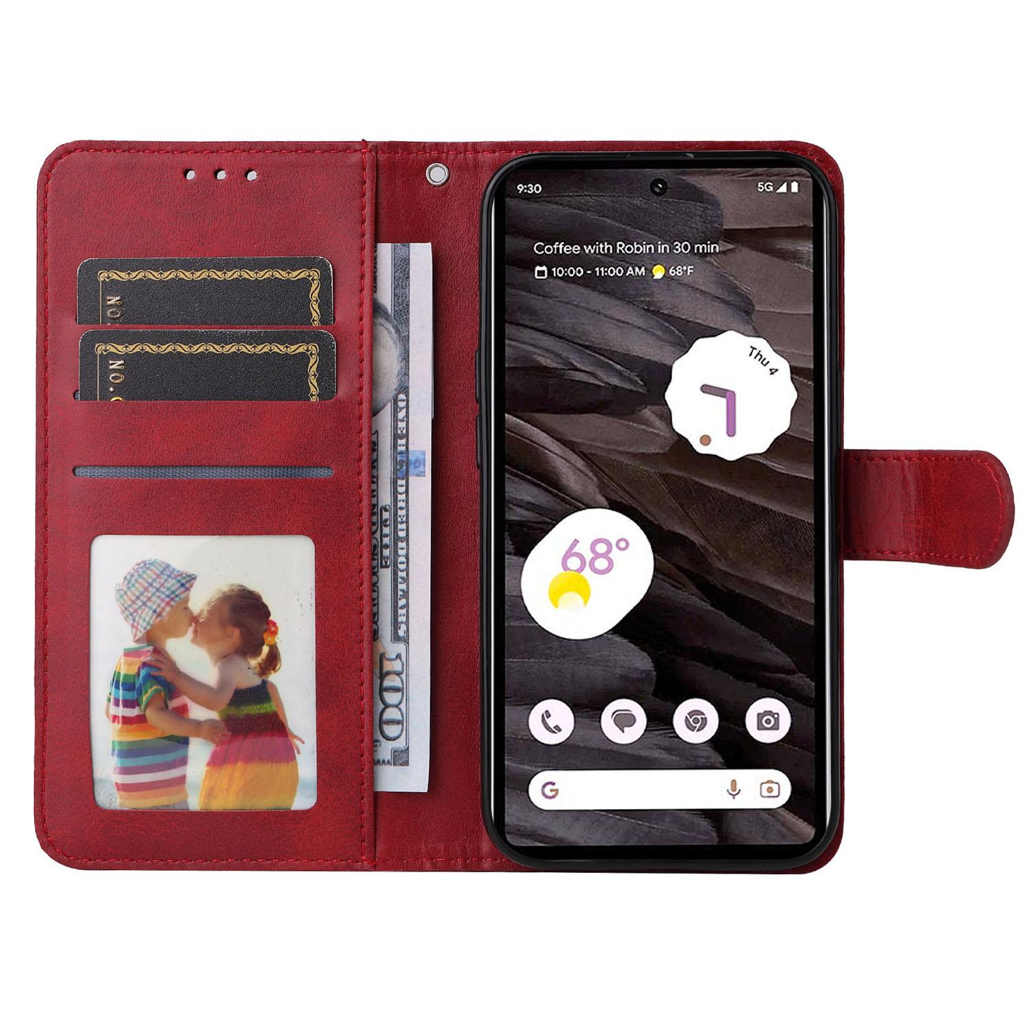 For Google Pixel 7a Cell Phone Cover Calf Texture PU Leather Wallet Stand Case with Strap Red
For Google Pixel 7a Cell Phone Cover Calf Texture PU Leather Wallet Stand Case with Strap Red