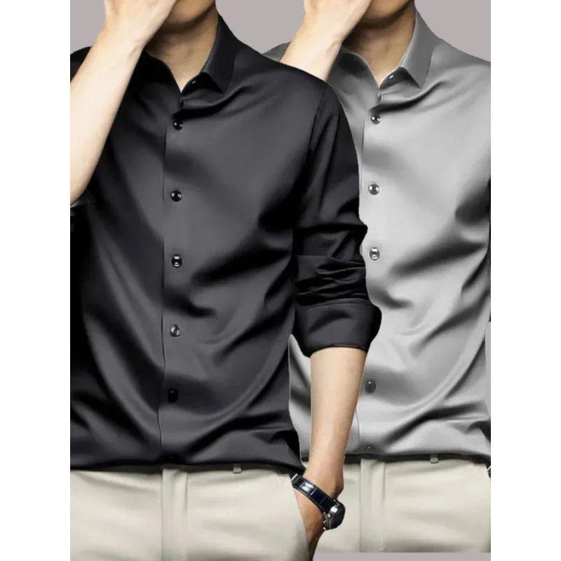 Solid Color Wrinkle Resistant Ice Silk Shirt Pure Color Anti-Wrinkle Ice Silk Clothes White 42 Size 180CM 80KG
Solid Color Wrinkle Resistant Ice Silk Shirt Pure Color Anti-Wrinkle Ice Silk Clothes White 42 Size 180CM 80KG