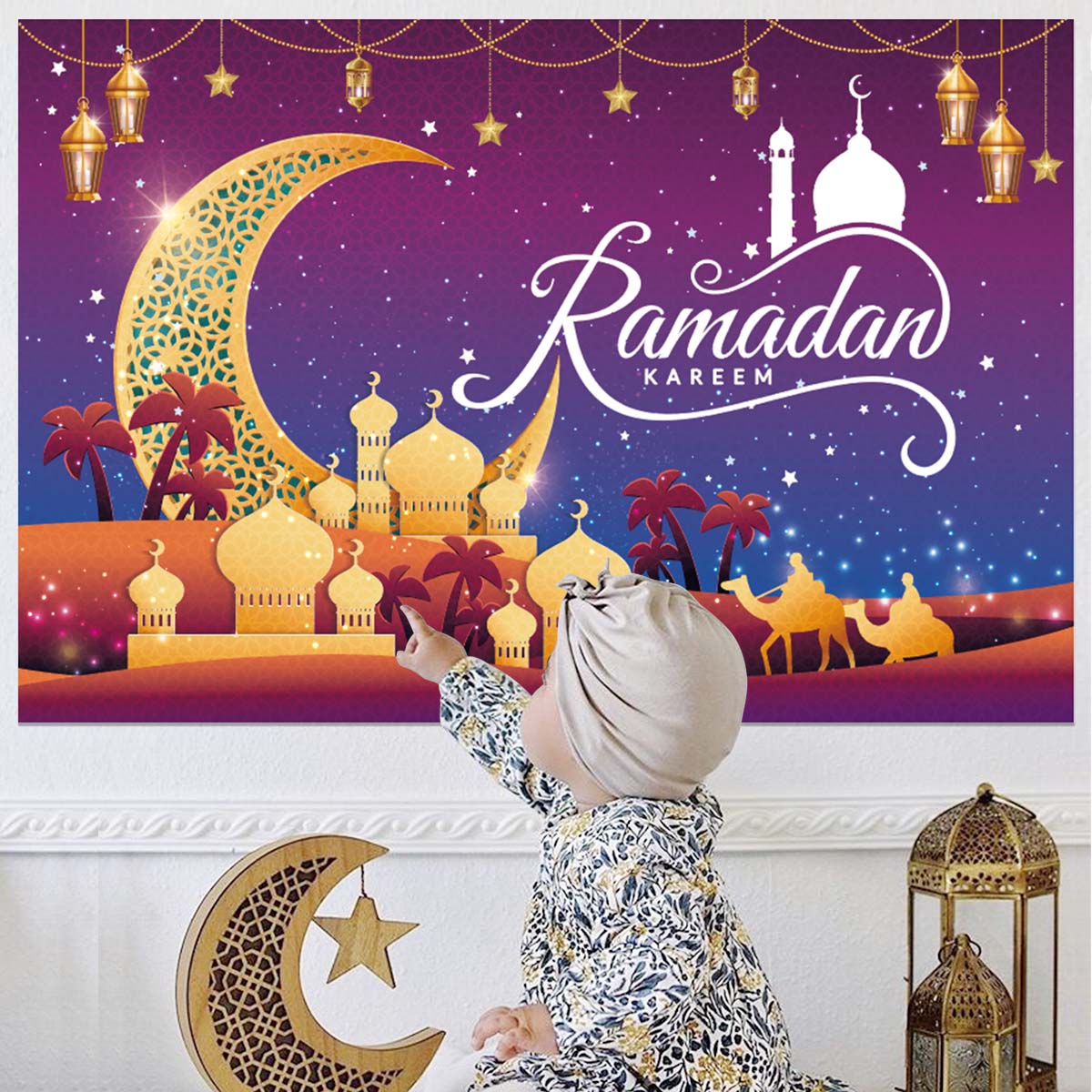 EID Mubarak Фон Рамадан Украшение для домашнего фона Рамадан Карим Ид аль-Адха Исламская мусульманская вечеринка Украшение
EID Mubarak Фон Рамадан Украшение для домашнего фона Рамадан Карим Ид аль-Адха Исламская мусульманская вечеринка Украшение