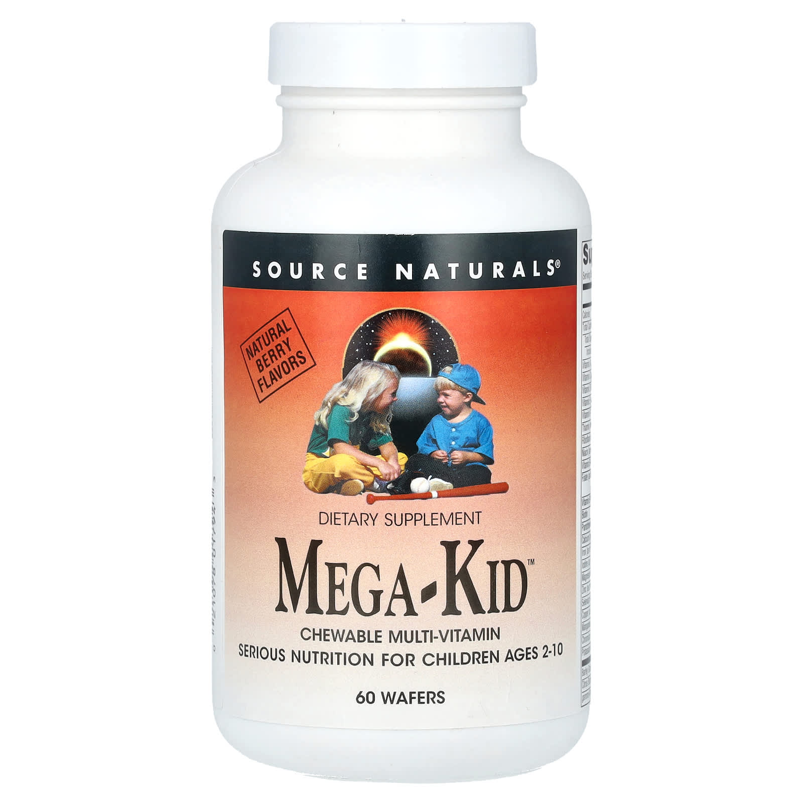 Source Naturals, Mega-Kid, Chewable Multivitamin, Ages 2-10, Natural Berry Flavor, 60 Wafers
Source Naturals, Mega-Kid, Chewable Multivitamin, Ages 2-10, Natural Berry Flavor, 60 Wafers