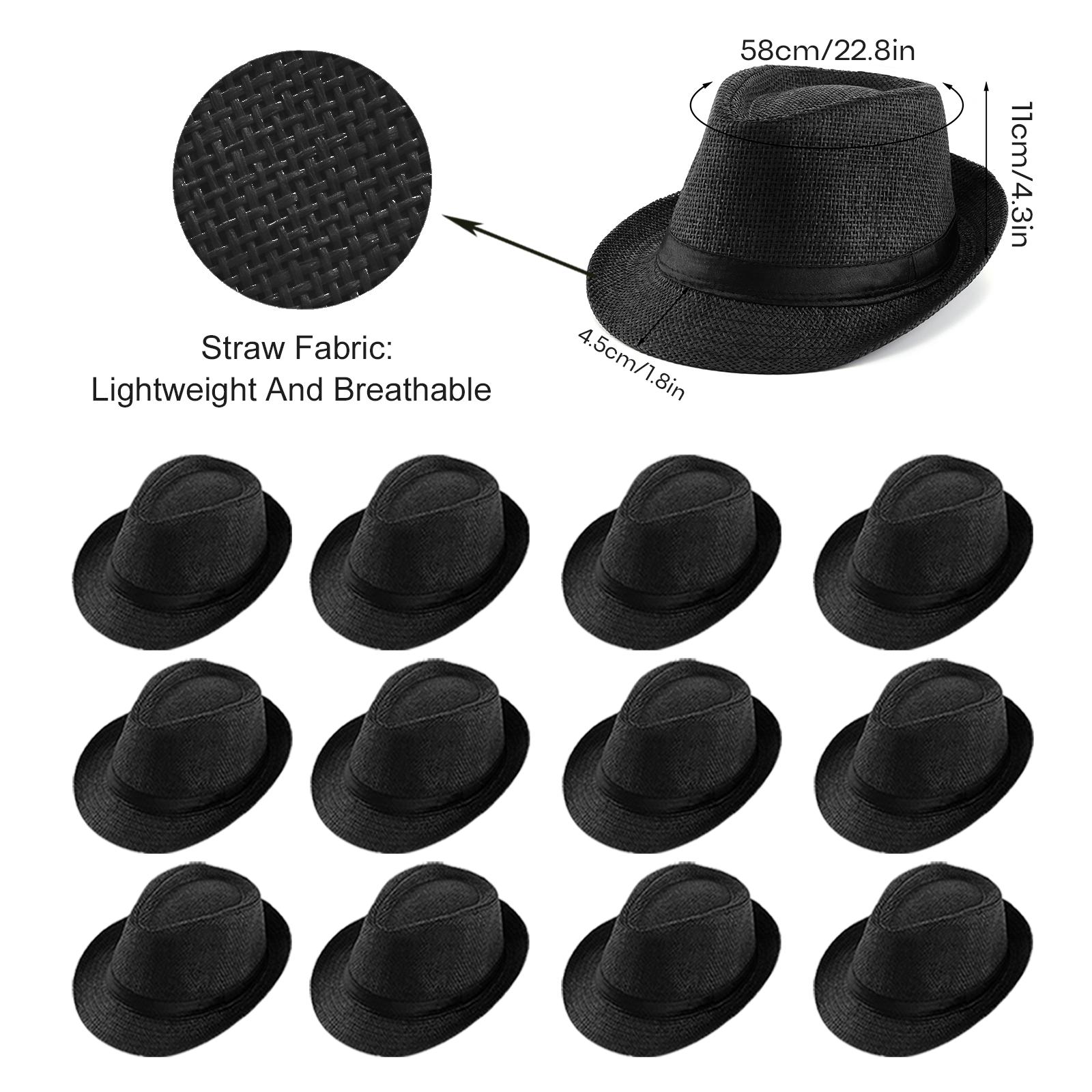 2-48Pcs Straw Fedora Hats For Men Women Panama Hat for Wedding Party Short And Wide Brim Beach Sun Hat Havana Party Favors 2PCS чорний
2-48Pcs Straw Fedora Hats For Men Women Panama Hat for Wedding Party Short And Wide Brim Beach Sun Hat Havana Party Favors 2PCS чорний