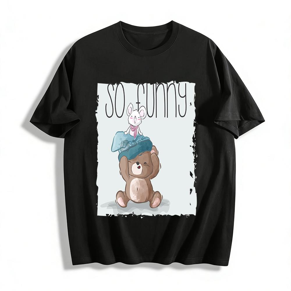 So Funny Cartoon Bear & Mouse Print Top Kids Cute Casual Breathable Pullover Shirt Pure cotton T-shirt XXS
So Funny Cartoon Bear & Mouse Print Top Kids Cute Casual Breathable Pullover Shirt Pure cotton T-shirt XXS