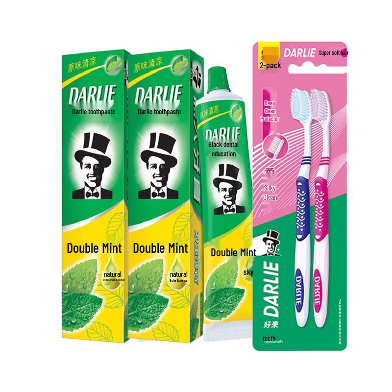 Darlie Double Mint Toothpaste with Toothbrush Set
Darlie Double Mint Toothpaste with Toothbrush Set
