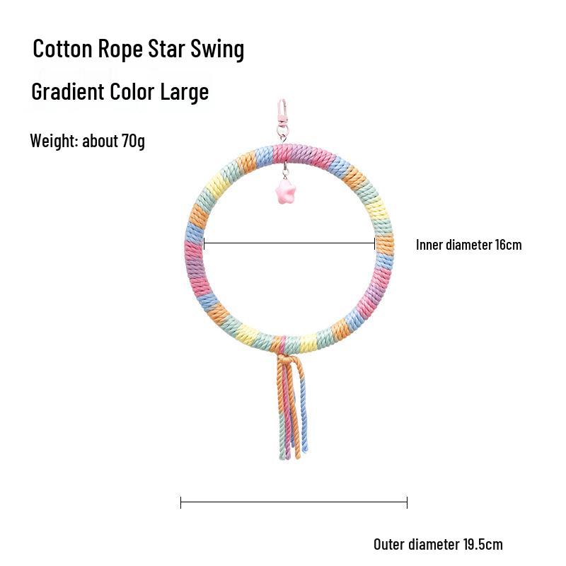 Качели-кольцо из хлопковой веревки для попугаев: Игрушка для снятия скуки для корелл и волнистых попугайчиков, декор для птичьей клетки и товары для мелких домашних животных
Качели-кольцо из хлопковой веревки для попугаев: Игрушка для снятия скуки для корелл и волнистых попугайчиков, декор для птичьей клетки и товары для мелких домашних животных