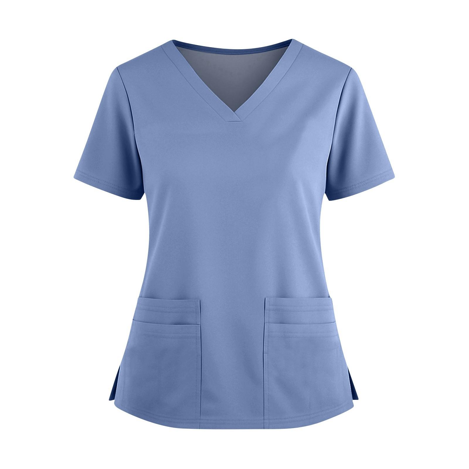 Женская модная однотонная рубашка с V-образным вырезом, двумя карманами, короткими рукавами и разрезами по бокам. Униформа и рабочая блузка. XXXXL
Женская модная однотонная рубашка с V-образным вырезом, двумя карманами, короткими рукавами и разрезами по бокам. Униформа и рабочая блузка. XXXXL