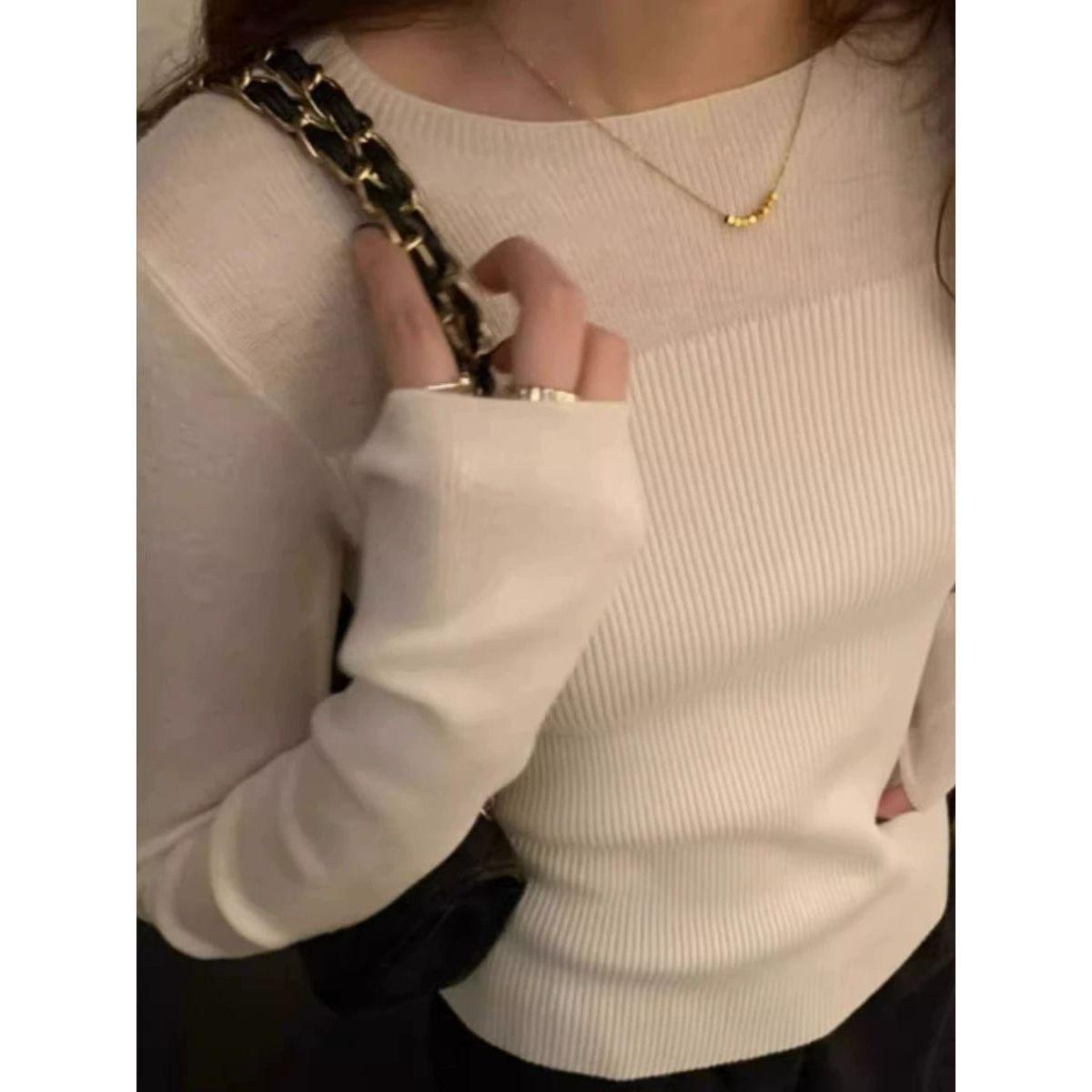 Korean Style Semi-Sheer Wool Round Neck Sweater - Autumn/Winter Chic Slimming Top One Size
Korean Style Semi-Sheer Wool Round Neck Sweater - Autumn/Winter Chic Slimming Top One Size