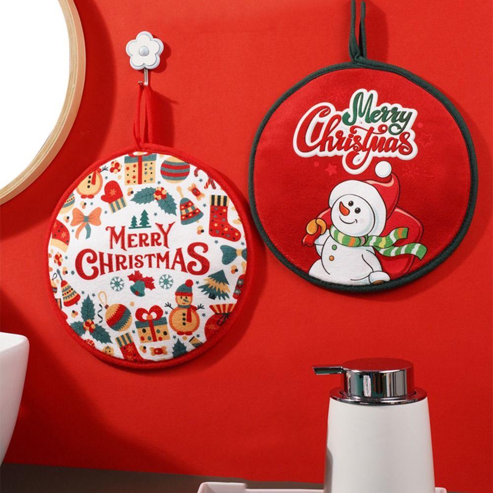 Creative Christmas Hand Towel Thick Coral Fleece Round Shaped Cartoon Hanging Towel Soft Quick Drying Bathroom Hair Towels
Creative Christmas Hand Towel Thick Coral Fleece Round Shaped Cartoon Hanging Towel Soft Quick Drying Bathroom Hair Towels