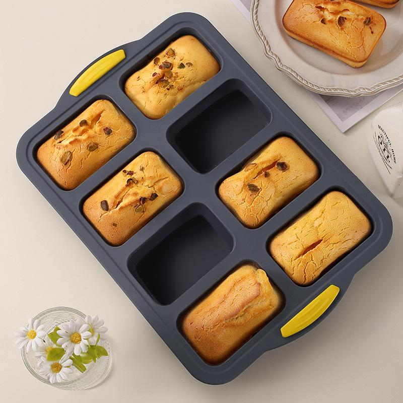 Framed Silicone Muffin Cup Mold 8 Square Cake Baking Trays Oven Baking Mold Pudding Jelly Mold Grey with yellow handle
Framed Silicone Muffin Cup Mold 8 Square Cake Baking Trays Oven Baking Mold Pudding Jelly Mold Grey with yellow handle