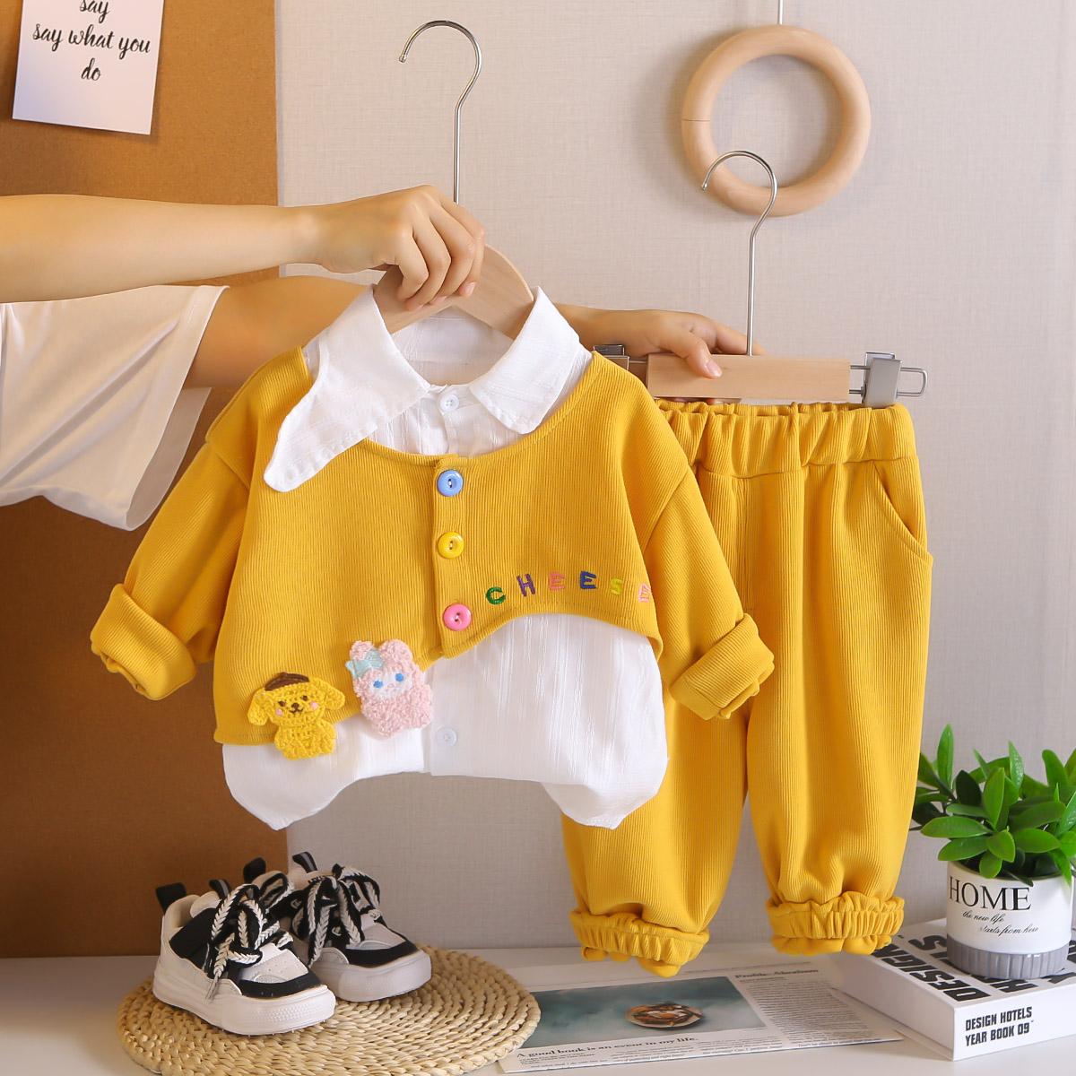 0-5-year-old girls Long sleeved 3-piece set, Cute girl set, Cartoon printed clothes for baby Girls M жовтий
0-5-year-old girls Long sleeved 3-piece set, Cute girl set, Cartoon printed clothes for baby Girls M жовтий