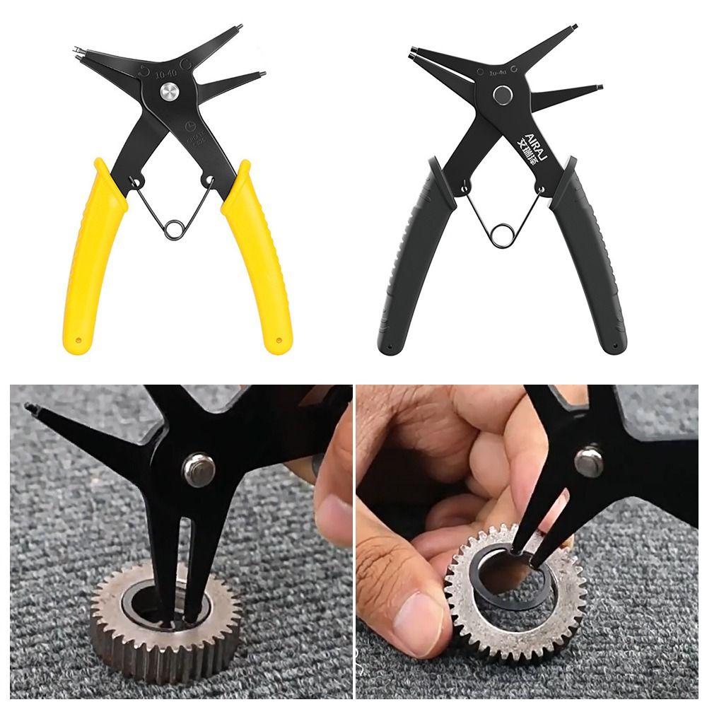 Internal and External Dual-purpose Flat Head Spring Pliers Multi-purpose Card Retaining Pincer жовтий
Internal and External Dual-purpose Flat Head Spring Pliers Multi-purpose Card Retaining Pincer жовтий