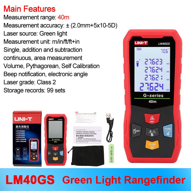 UNI-T LM40GS LM50GS LM60GS LM80GS LM100GS LM120GS Digital Rangefinder Green Laser Distance Meter Indoor & Outdoor Range Finder LM40GS
UNI-T LM40GS LM50GS LM60GS LM80GS LM100GS LM120GS Digital Rangefinder Green Laser Distance Meter Indoor & Outdoor Range Finder LM40GS