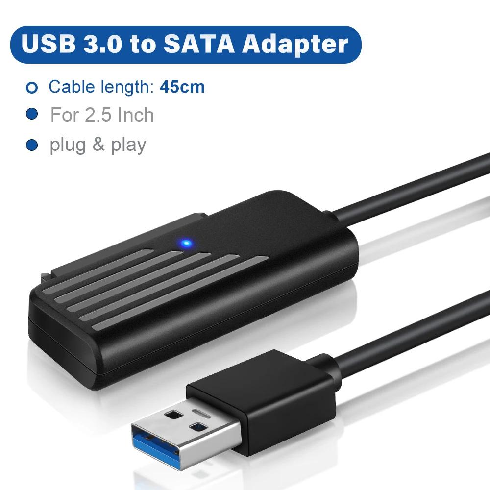 SATA to USB 3.0 Adapter USB to SATA Cable 5Gbps High Speed Data Transmission SATA Adapter For 2.5 Inch HDD SSD Hard Drive
SATA to USB 3.0 Adapter USB to SATA Cable 5Gbps High Speed Data Transmission SATA Adapter For 2.5 Inch HDD SSD Hard Drive