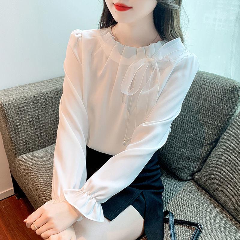Блузка из шифона с длинным рукавом и бантом, женская, осенняя, стройнящая, универсальная, модная, стильная, маленькая 2XL
Блузка из шифона с длинным рукавом и бантом, женская, осенняя, стройнящая, универсальная, модная, стильная, маленькая 2XL
