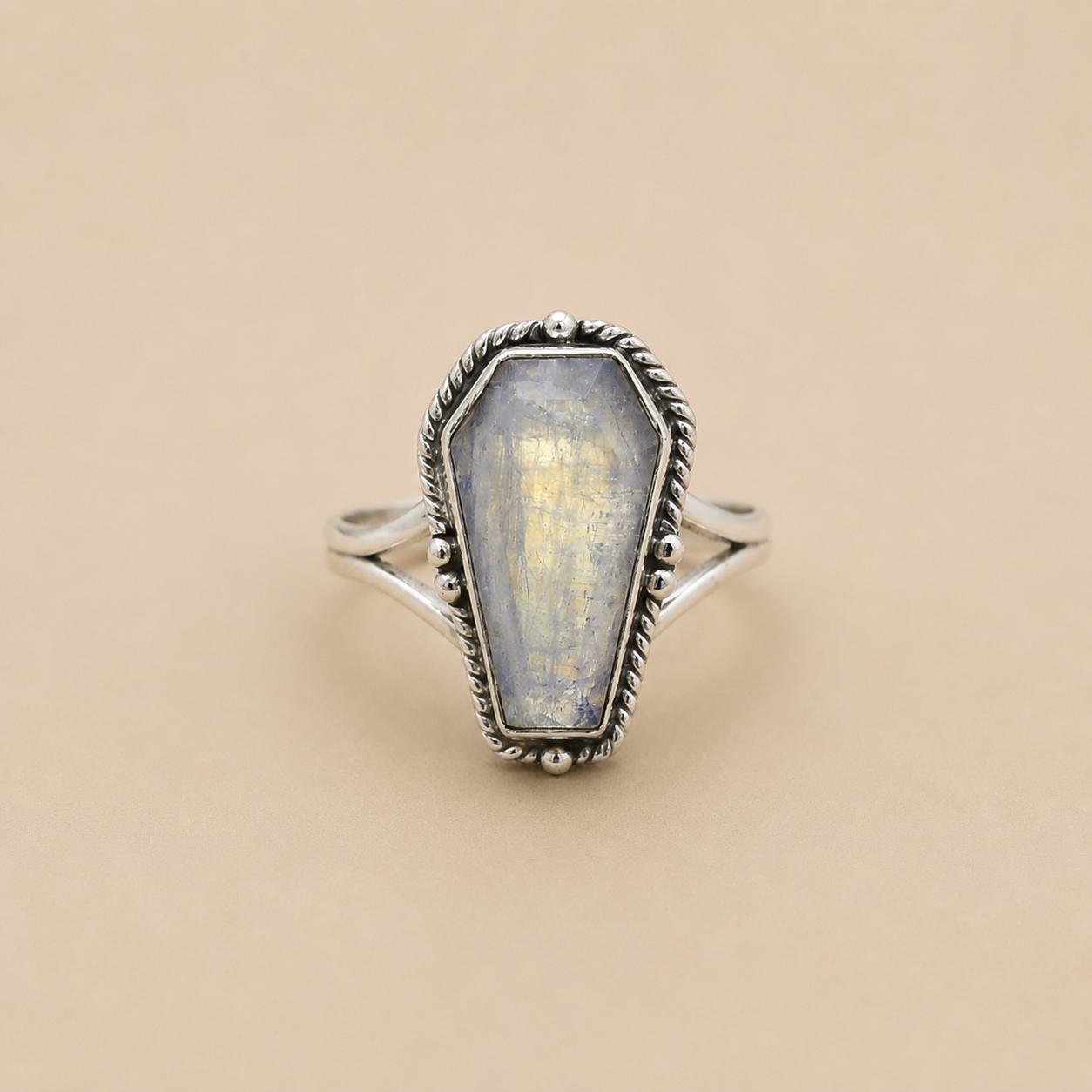Rainbow Moonstone Coffin Ring in 925 Sterling Silver, Gothic Statement Ring, Handmade Crystal Jewelry for Women 4 серебряный
Rainbow Moonstone Coffin Ring in 925 Sterling Silver, Gothic Statement Ring, Handmade Crystal Jewelry for Women 4 серебряный