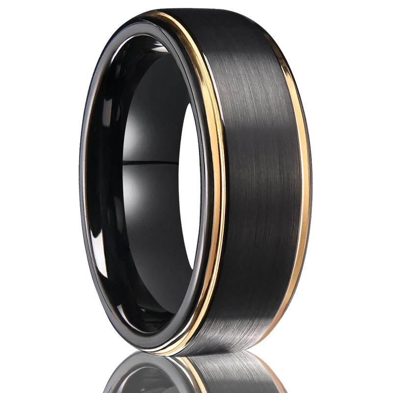 8mm Black Golden Brushed Tungsten Carbide Unisex Wedding Band Ring Comfortable to Wear Vintage Couple Ring 7
8mm Black Golden Brushed Tungsten Carbide Unisex Wedding Band Ring Comfortable to Wear Vintage Couple Ring 7