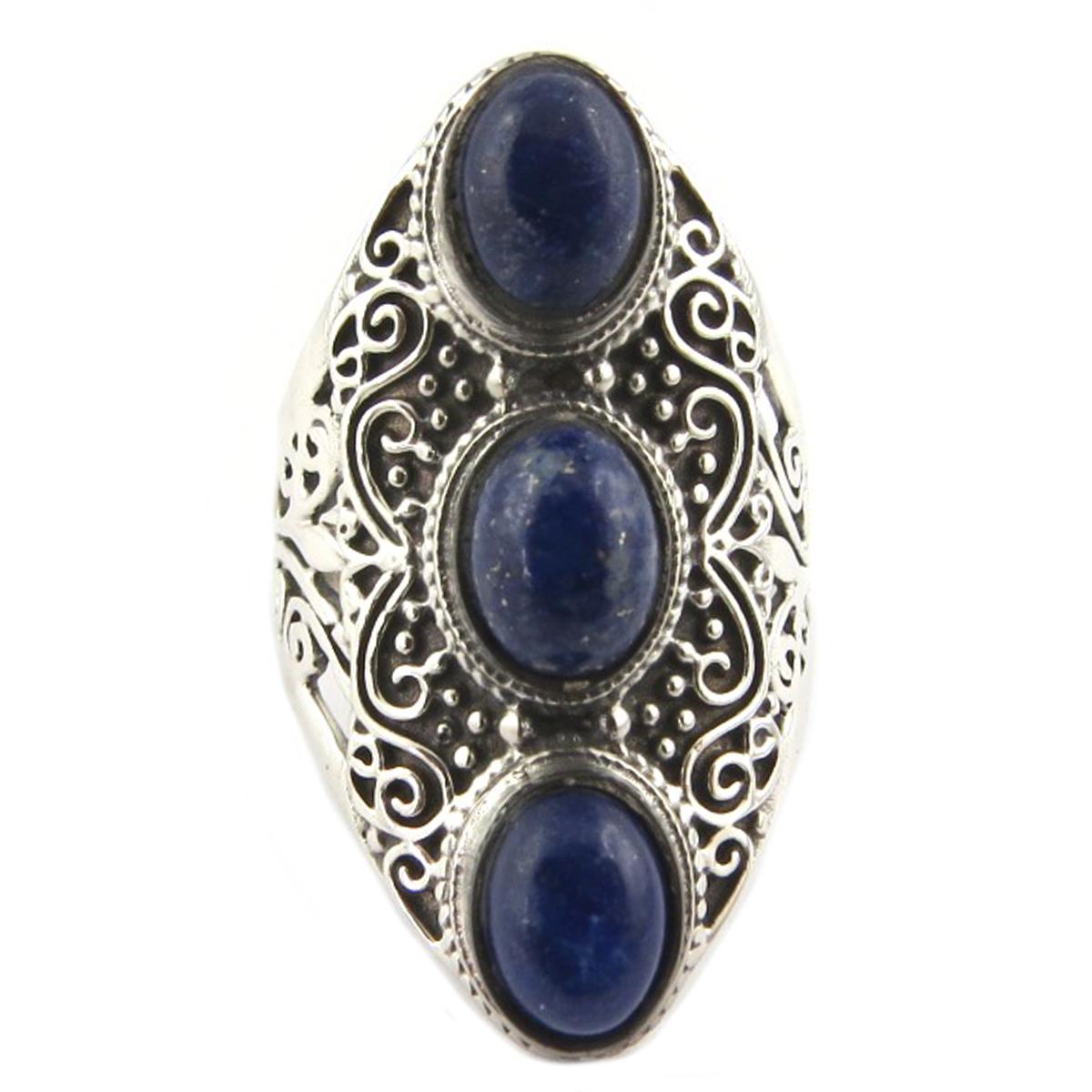 Серебряное кольцо ручной работы Небеса из серебра с лазуритом - 35 мм 
Серебряное кольцо ручной работы Небеса из серебра с лазуритом - 35 мм