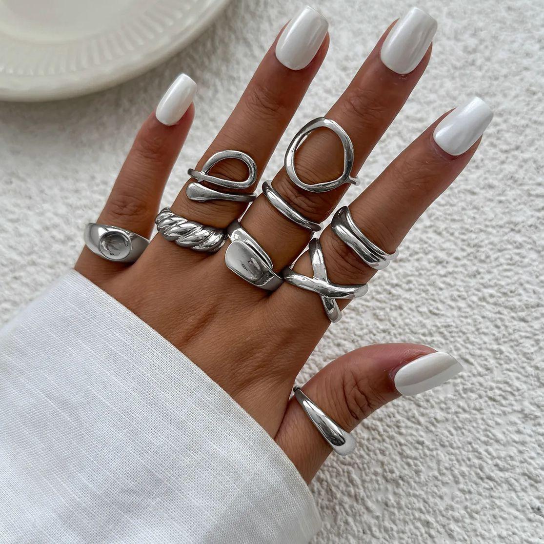 DIEZI 9pcs/set Hip Hop Hollow Metal Finger Rings For Women Girls Men Punk Gold Silver Color Geometric Knuckle Joint Ring Jewelry
DIEZI 9pcs/set Hip Hop Hollow Metal Finger Rings For Women Girls Men Punk Gold Silver Color Geometric Knuckle Joint Ring Jewelry