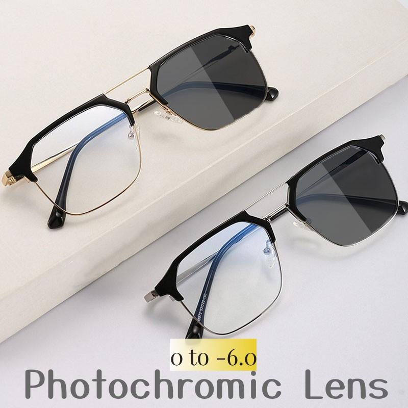 Fashion Smart Photochromic Myopia Glasses Trendy Double Beam Frame Anti-blue Eyeglasses Luxury UV Shades Sunglasses for Men
Fashion Smart Photochromic Myopia Glasses Trendy Double Beam Frame Anti-blue Eyeglasses Luxury UV Shades Sunglasses for Men