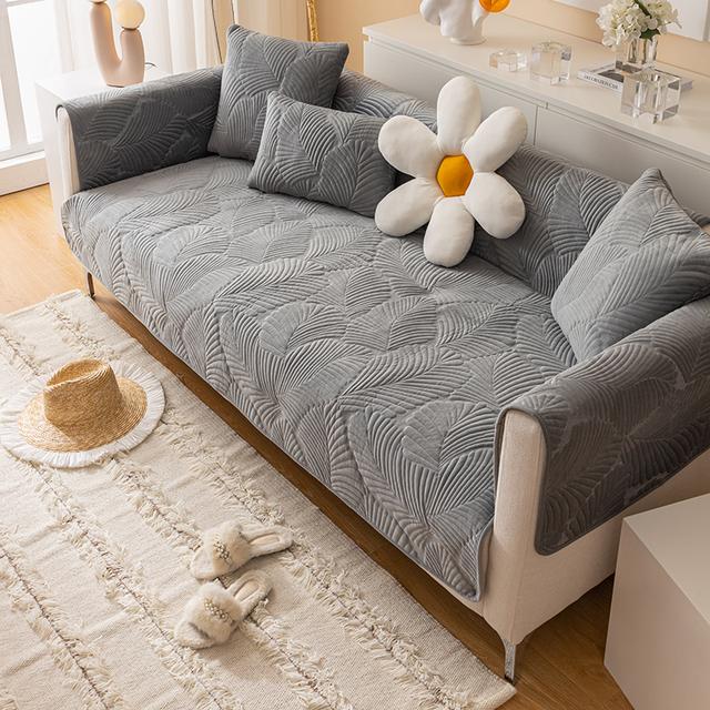 Утолщенная рельефная противоскользящая подушка для дивана, простая современная однотонная универсальная подушка для дивана, полотенце для гостиной 70x70cm
